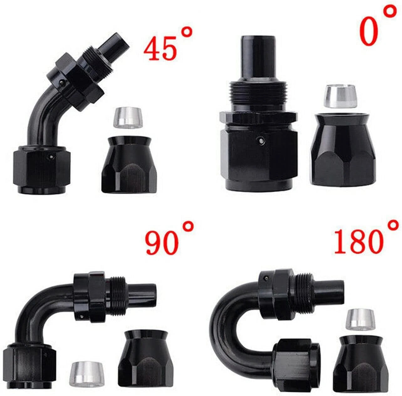 8AN PTFE Fuel Line Kit for Universal Applications (10ft, Black)