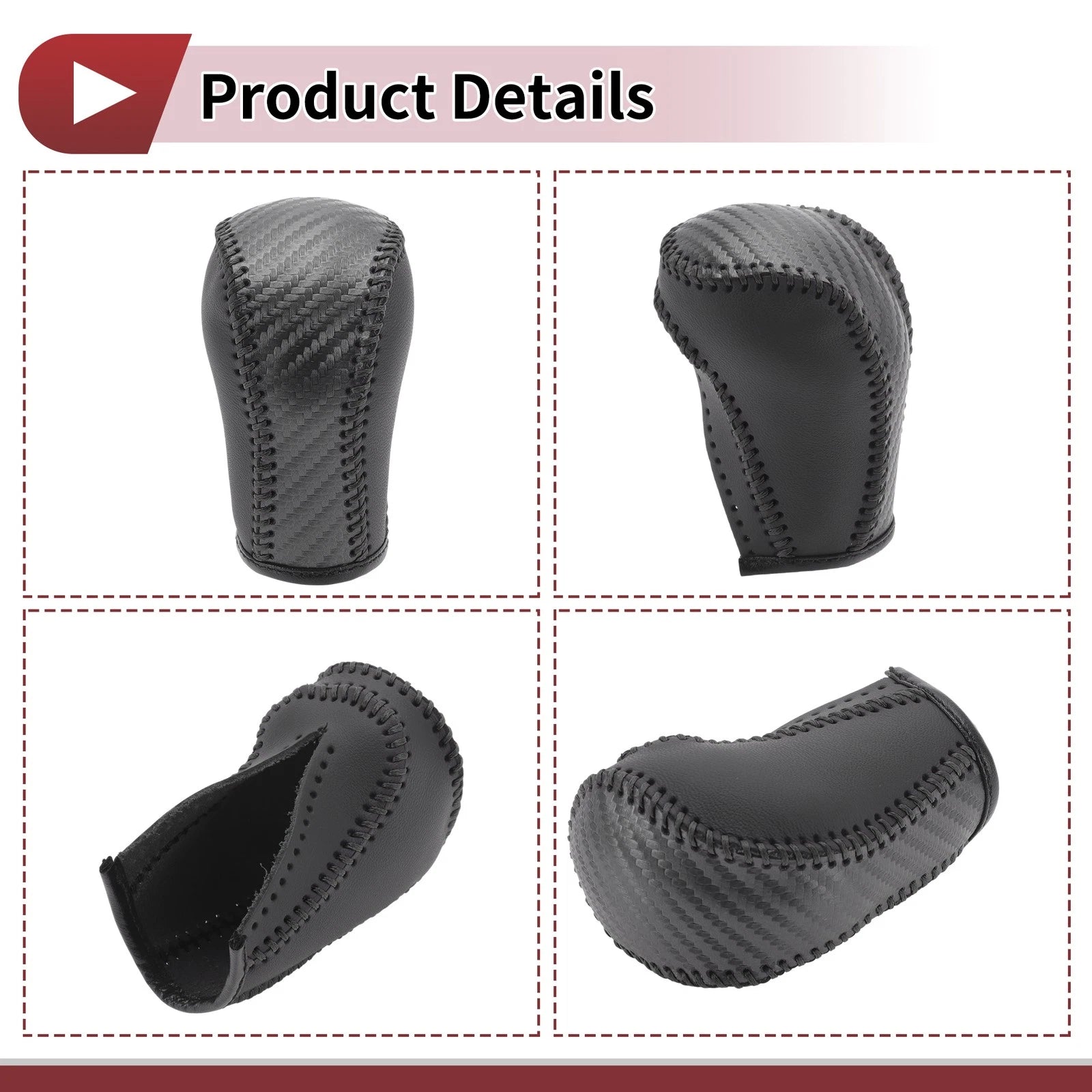 1 Pc Gear Shift Knob Cover for Mazda CX-5 (2013–2014) Black Faux Leather