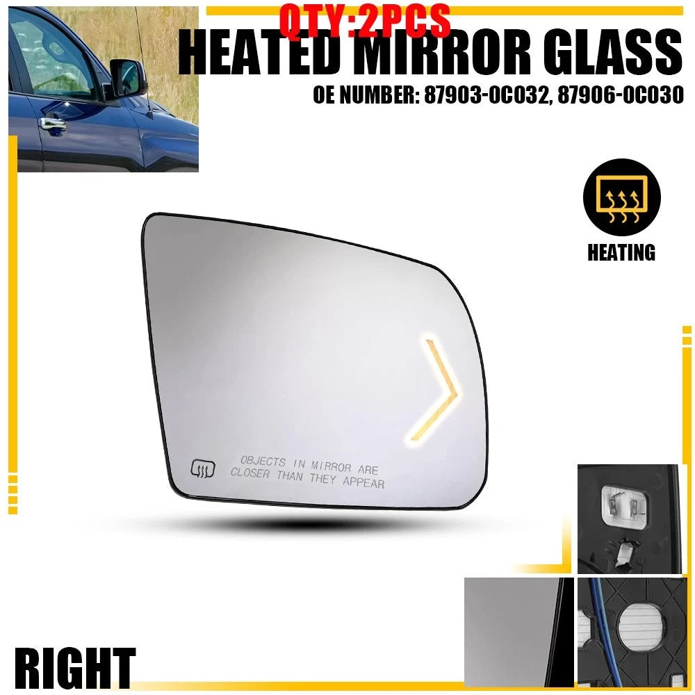 Heated Right Side Mirror Glass Turn Signal for Toyota Tundra Sequoia (2007–2020)