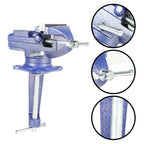 3.3" Bench Vise for Workbench with 360° Swivel Base