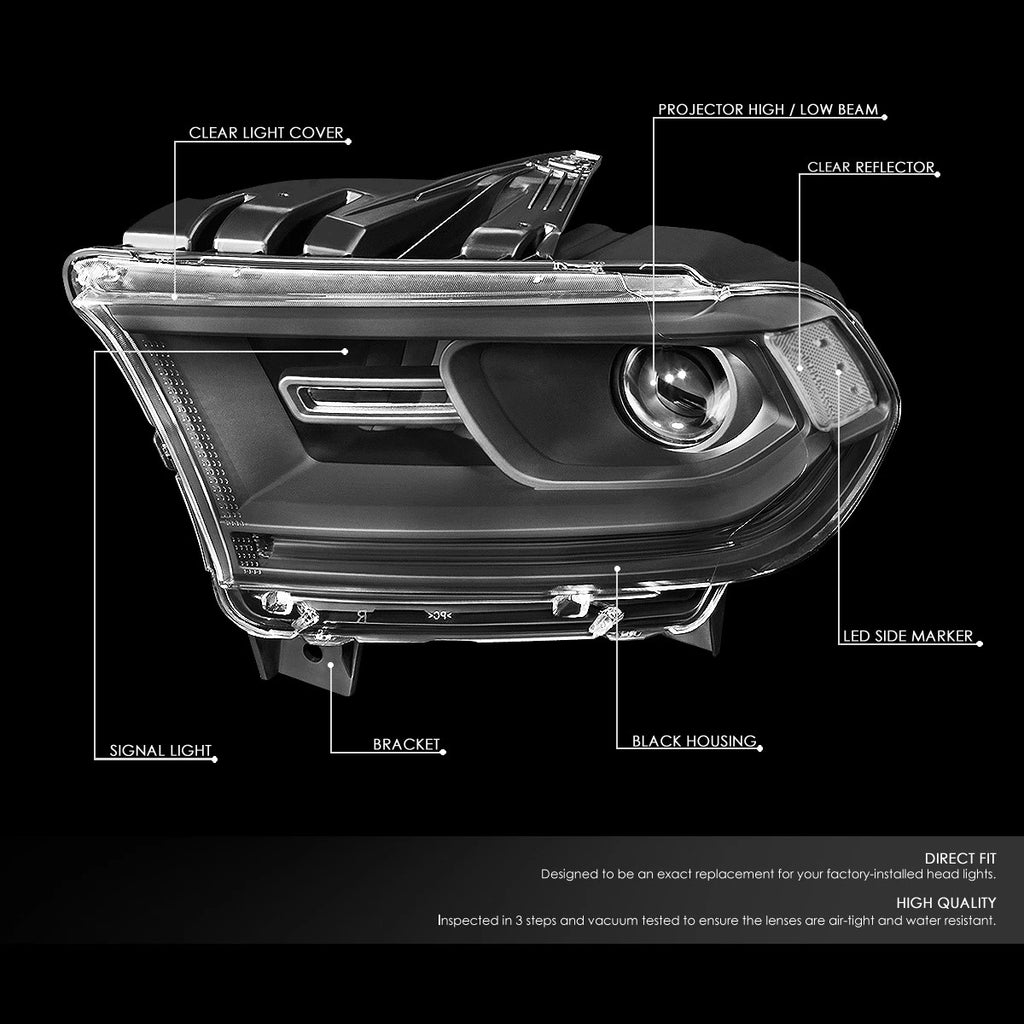 2X Projector Headlights for Dodge Durango (2014–2020) OE Style Black