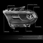 2X Projector Headlights for Dodge Durango (2014–2020) OE Style Black
