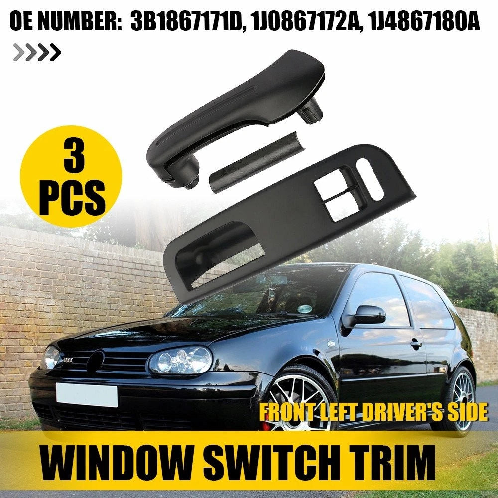 Door Grab Handle Trim w/ Window Switch Panel for VW Golf MK4 (1998–2006)