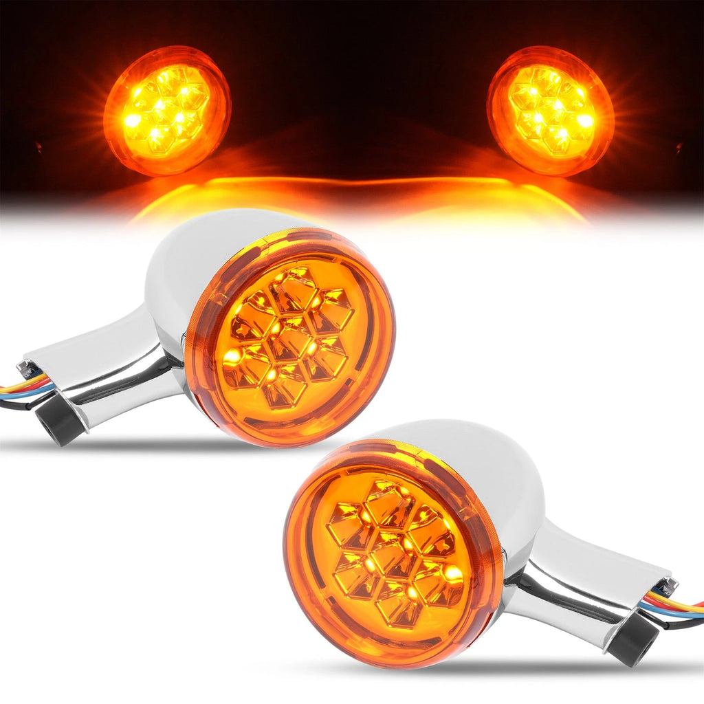 Rear LED Turn Signal Lights with Bracket for Harley Road King FLHX (1994–Up)