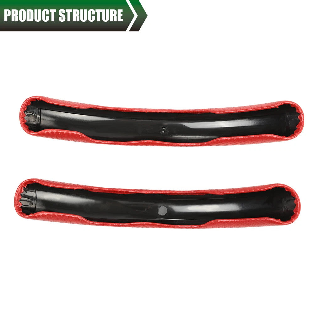 2X Carbon Fiber Look Steering Wheel Booster Cover Non-Slip Red for Cars