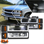 U-Shape LED DRL Headlights for Chevy C/K Pickup Suburban Tahoe (1994–2000)