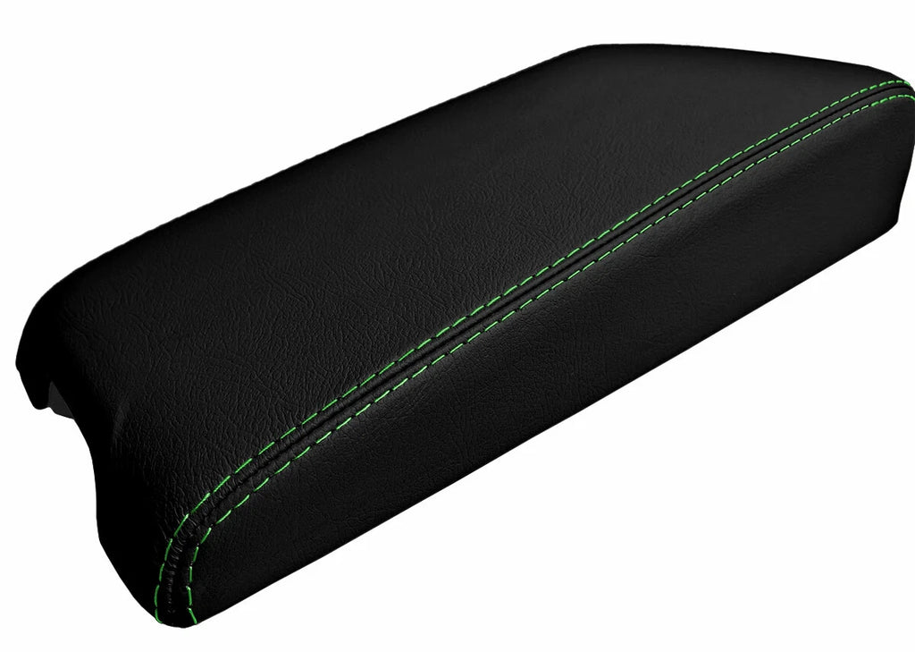 Leather Console Lid Armrest Cover for Infiniti G35 Coupe (2002–2007) Green Stitch