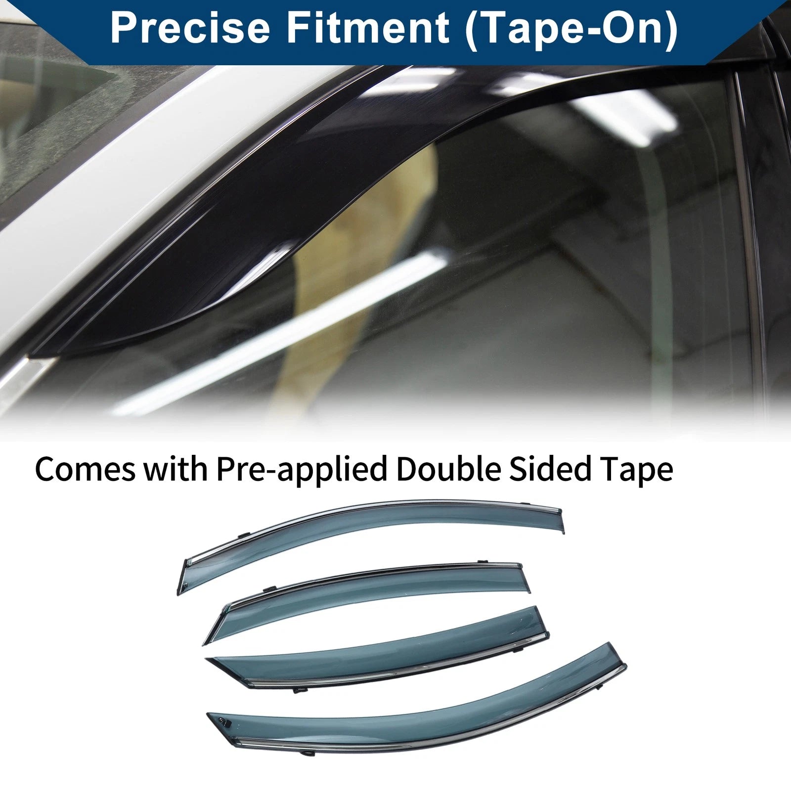 Set of 4 Car Window Deflectors for Hyundai Accent (2018–2023)