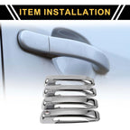Car Door Handle Protector Set for Dodge Ram 1500 (2009-2018) Silver Tone