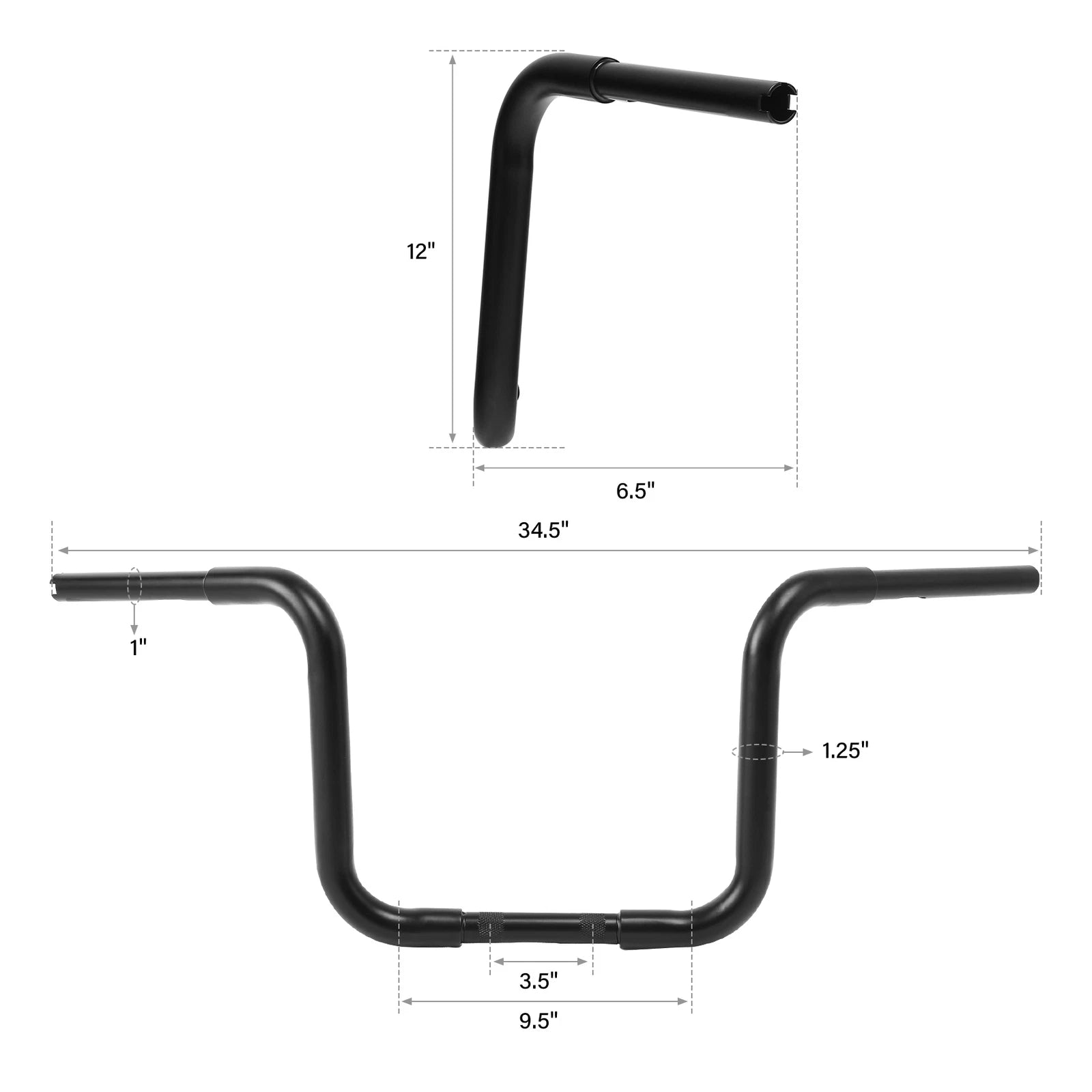 1.25" Fat Ape Hangers Handlebar for Harley FLST FXST Sportster (12" 14" 16" 18")