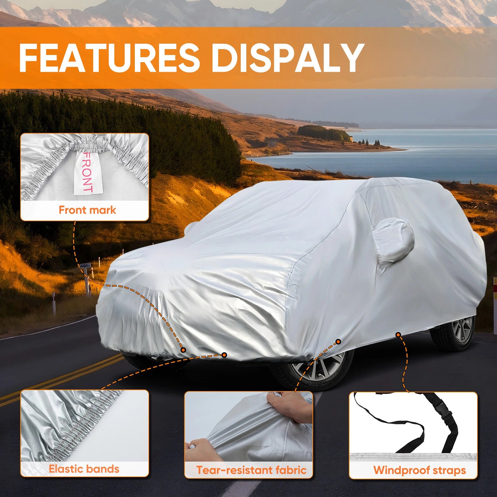 Large SUV Car Cover for Jeep Wrangler (2018–2023) - UV Sun Protection