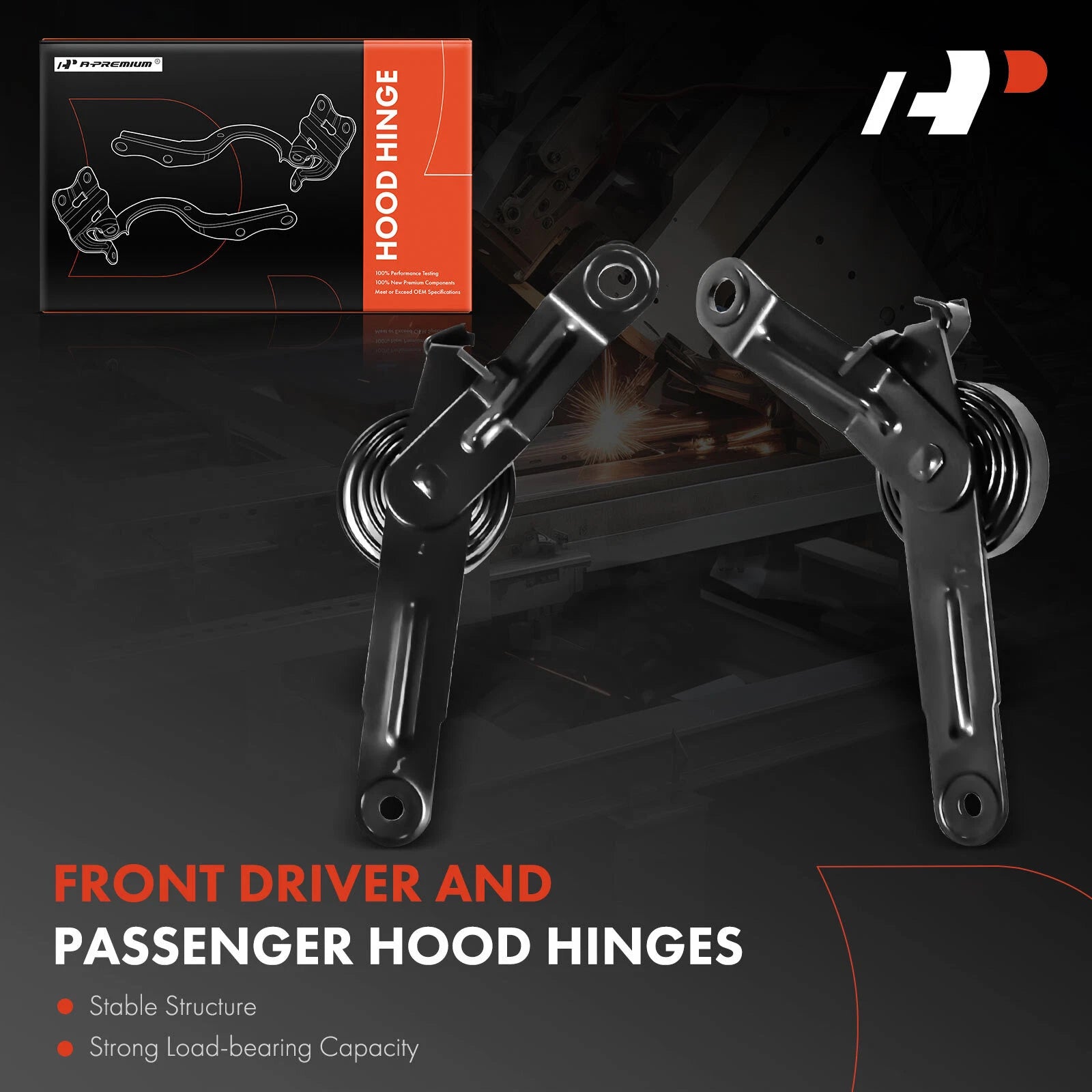2X Hood Hinge for Chevy Silverado 1500, GMC Sierra (2007â2013)