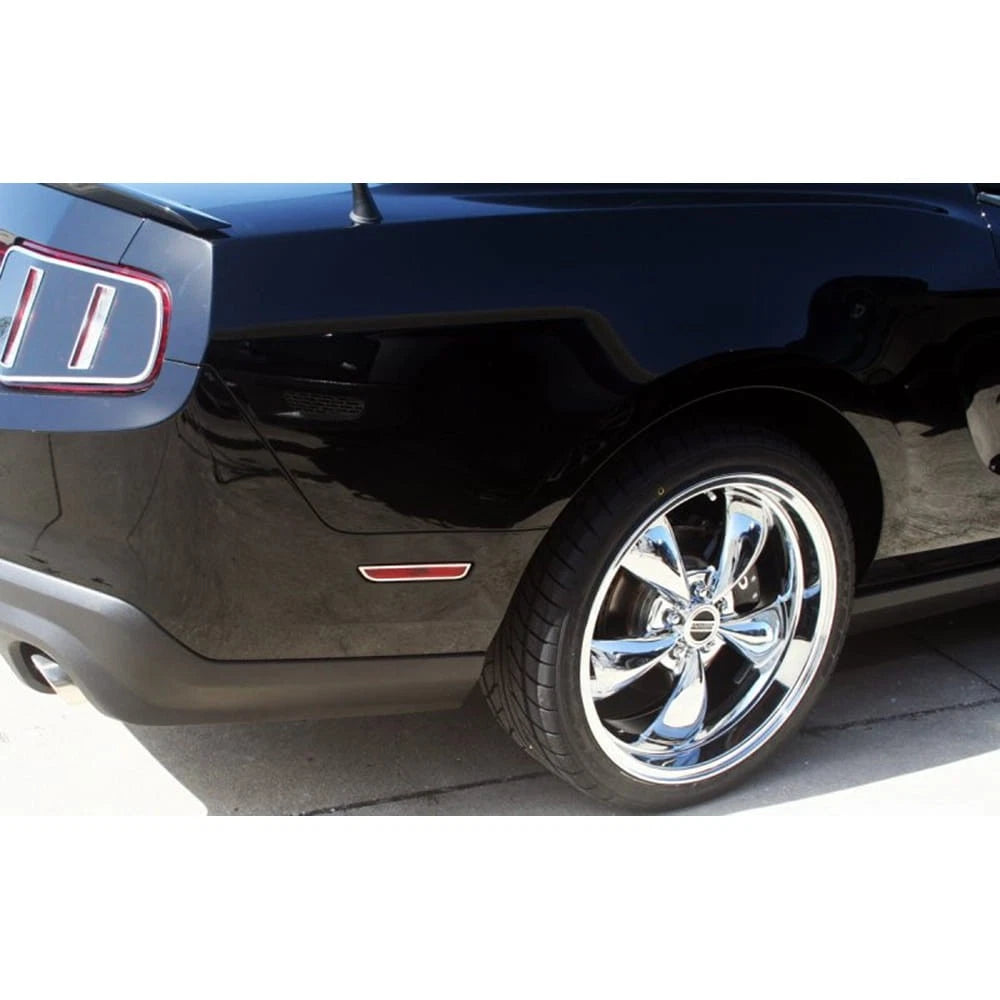Polished Stainless Steel Side Marker Light Bezels for 2013-2014 Ford Mustang