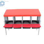 Set of 4 Metal Chicken Nesting Boxes for Coop with Lid Cover