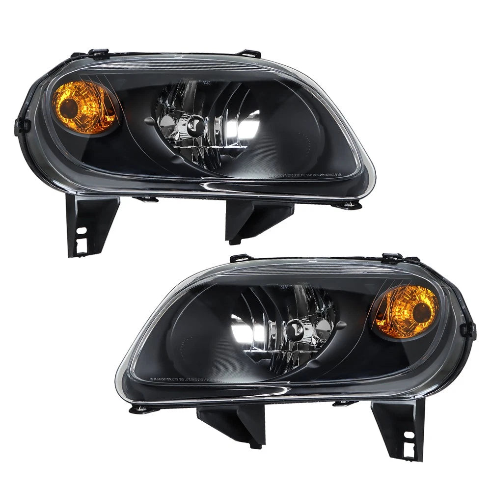 Set of 2 Headlights for Chevy HHR (2006-2011) Halogen Black Housing Clear