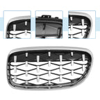 Set of 2 Front Hood Grille for BMW 335d 328i 335i E90 (2007–2013) Silver Tone
