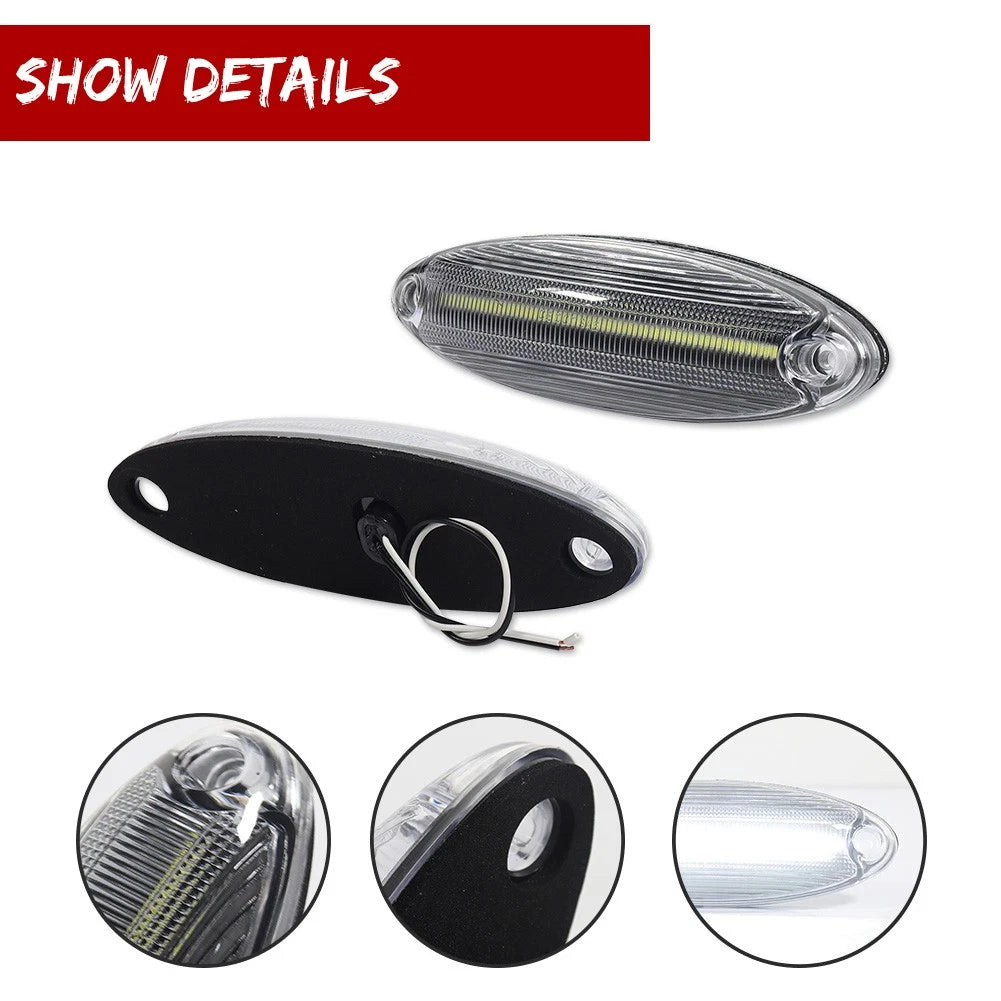 White LED Raised Roof Clearance Marker Lights for Freightliner Cascadia
