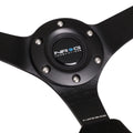 NRG 33cm 3" Deep Dish Black Suede Steering Wheel for Universal Fit (All Years)