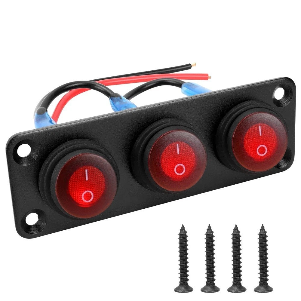 Waterproof LED Switch Panel 12V 6 Gang for Marine Vehicle and RV (IP67)