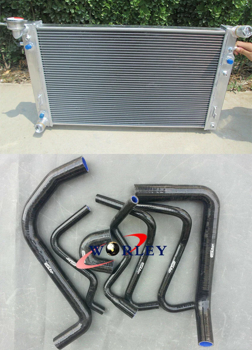 Aluminum Radiator & Black Hose for Holden Commodore VT VX 3.8L V6 (97-02)