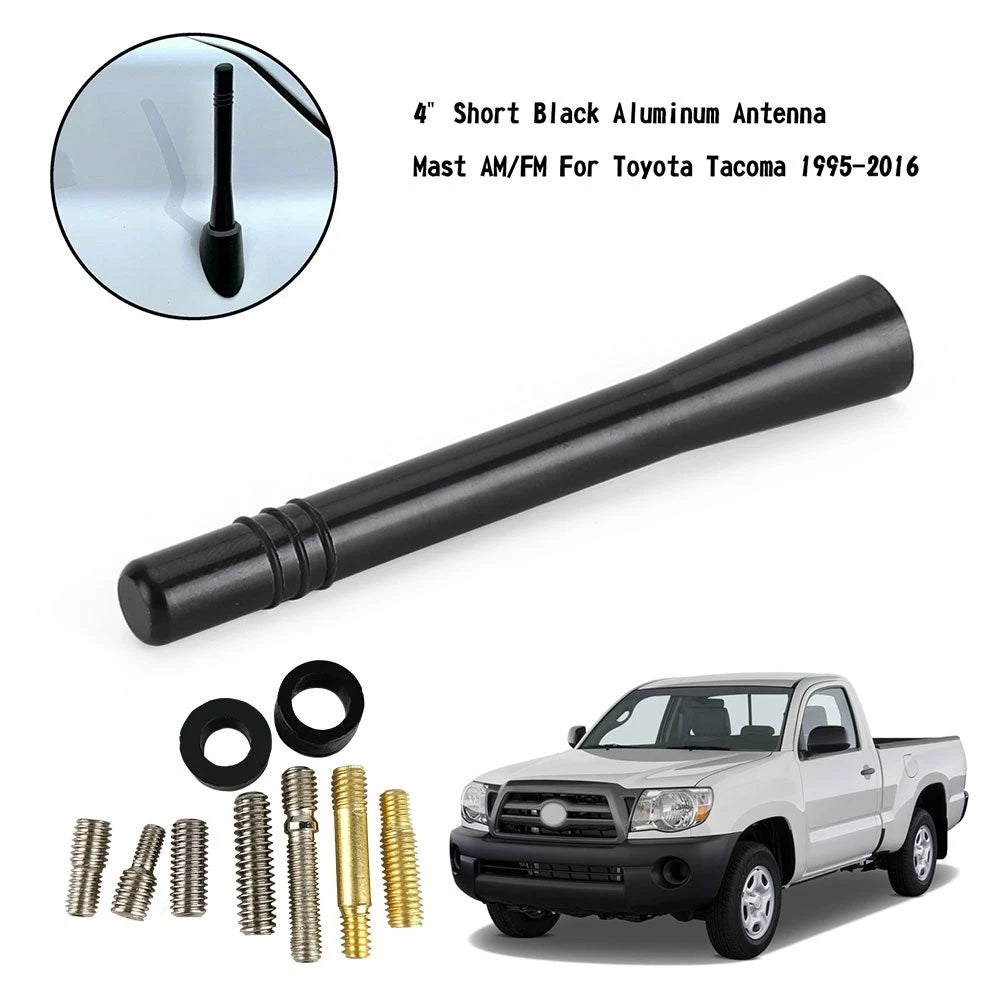 4" Short Black Antenna Mast AM FM for Toyota Tacoma (1995–2016)