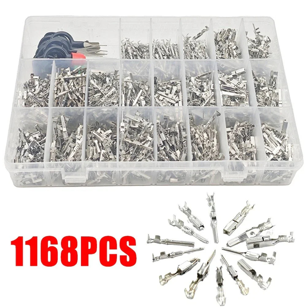 Portable 1168PCS Electrical Connectors with Essential Pin Puller Tool