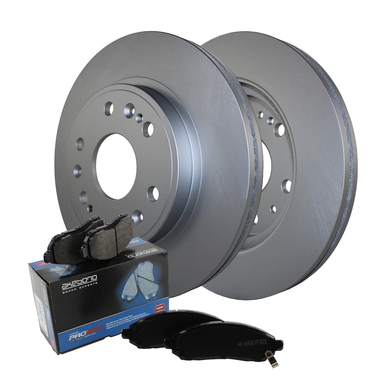 Front Brake Kit with 330mm Disc Rotors & Akebono Pro ACT Pads for Chevy GMC