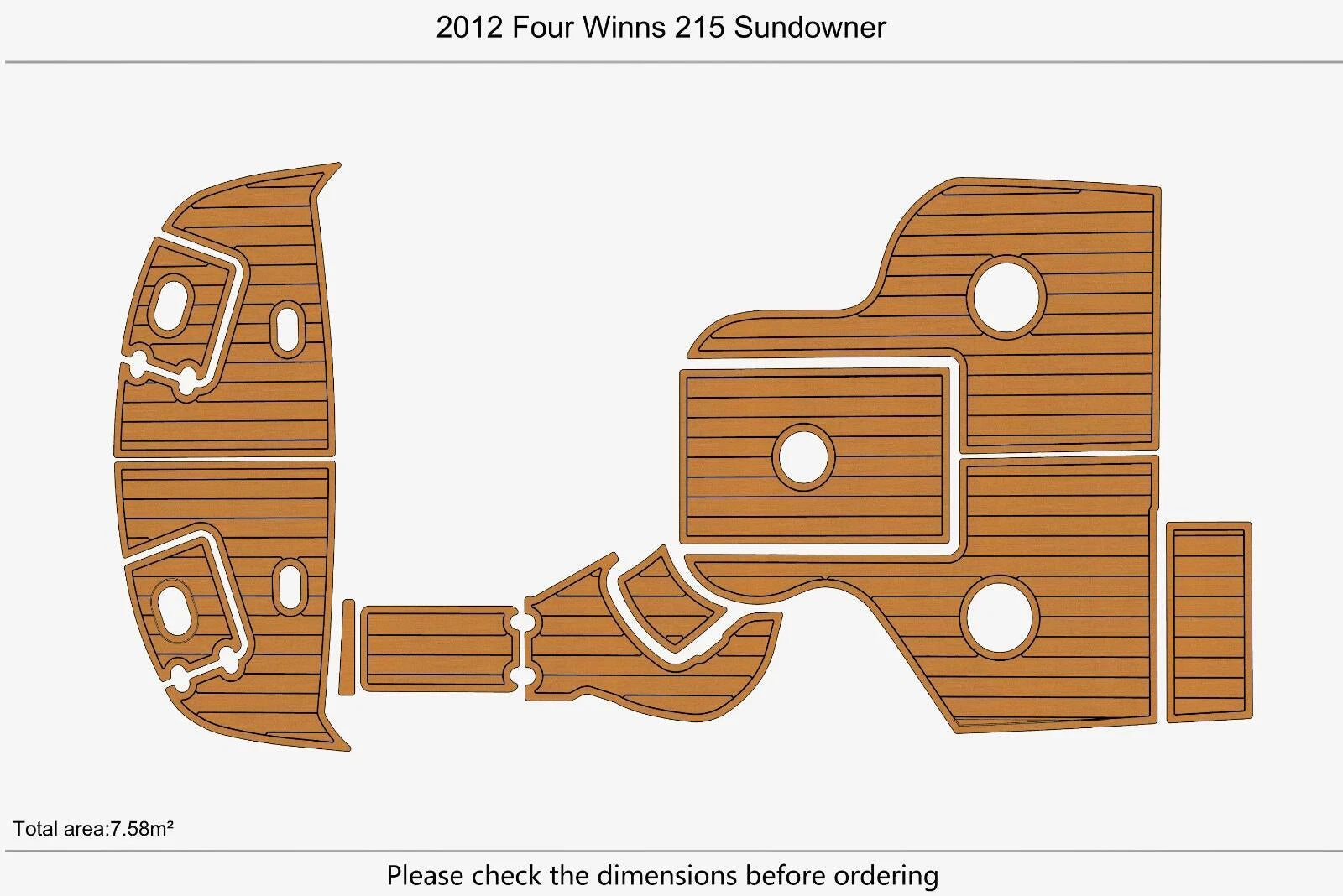 EVA Foam Teak Deck Cockpit Swim Platform Pad for Four Winns 215 (2012)