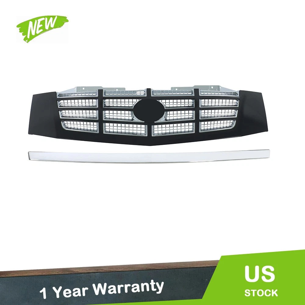 Chrome Grille Assembly with Upper Hood Trim for Cadillac Escalade ESV (2007–2014)