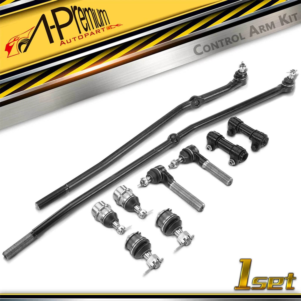 10x Front Ball Joints & Steering Drag Link for Dodge Ram 1500 (1994–2001)