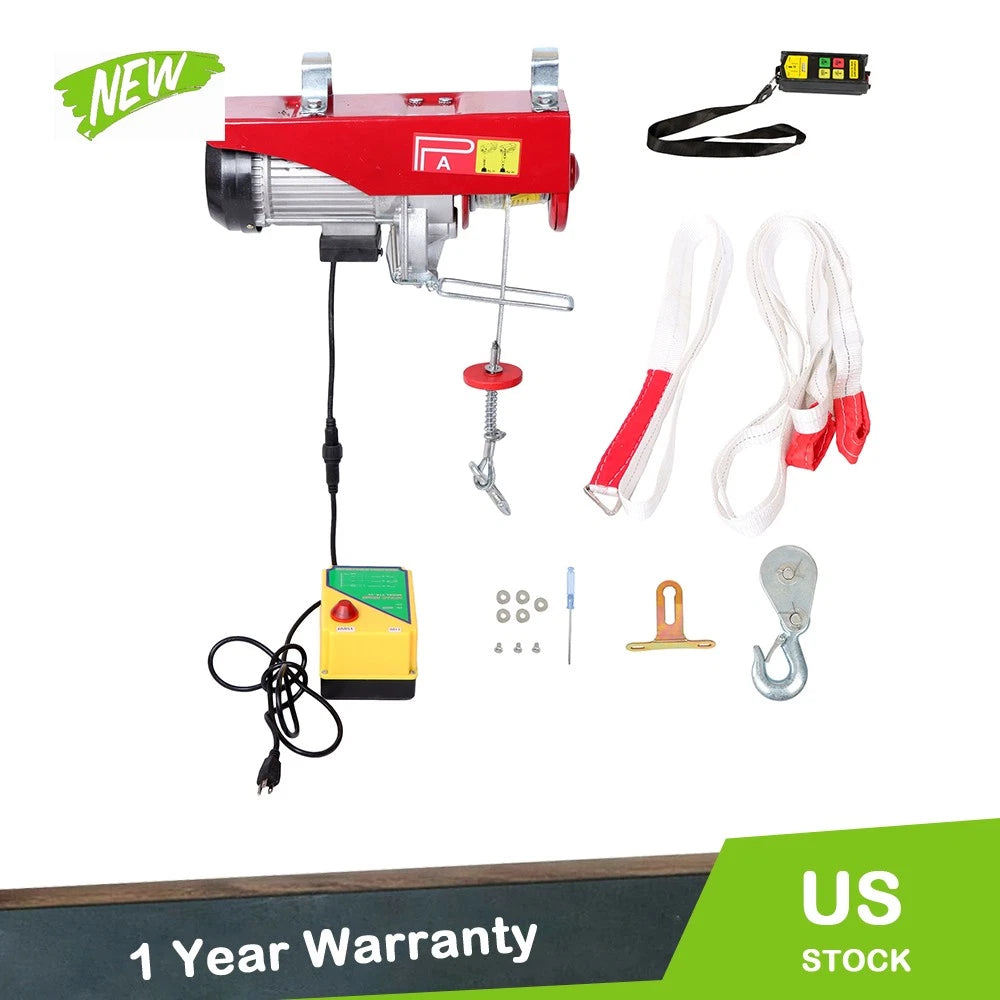 Electric Hoist for Crane (2200lbs, Wireless Remote, 110V)