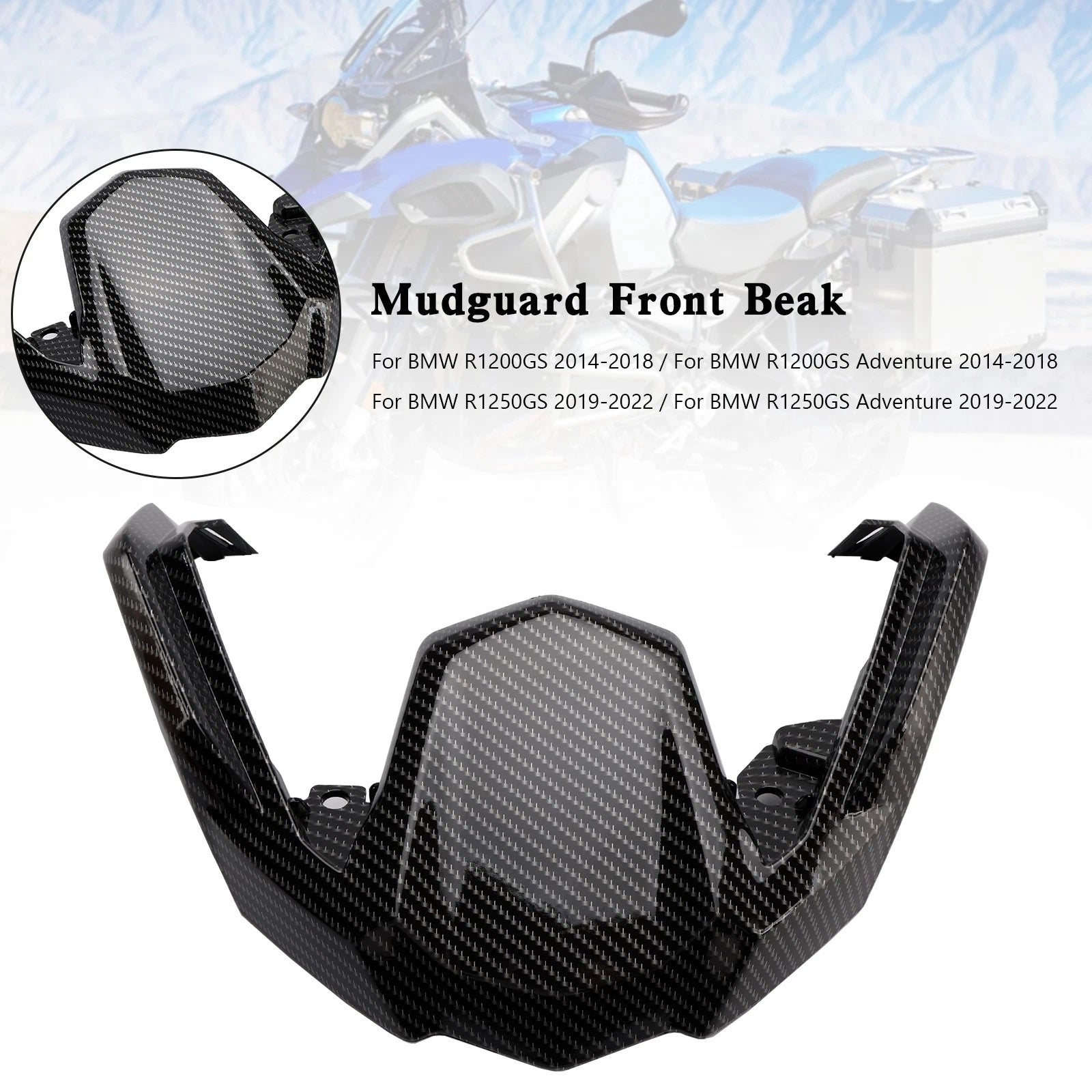 Carbon Mudguard Extension Beak Nose for BMW R1200 R1250 GS Adventure (2014–2022) #2
