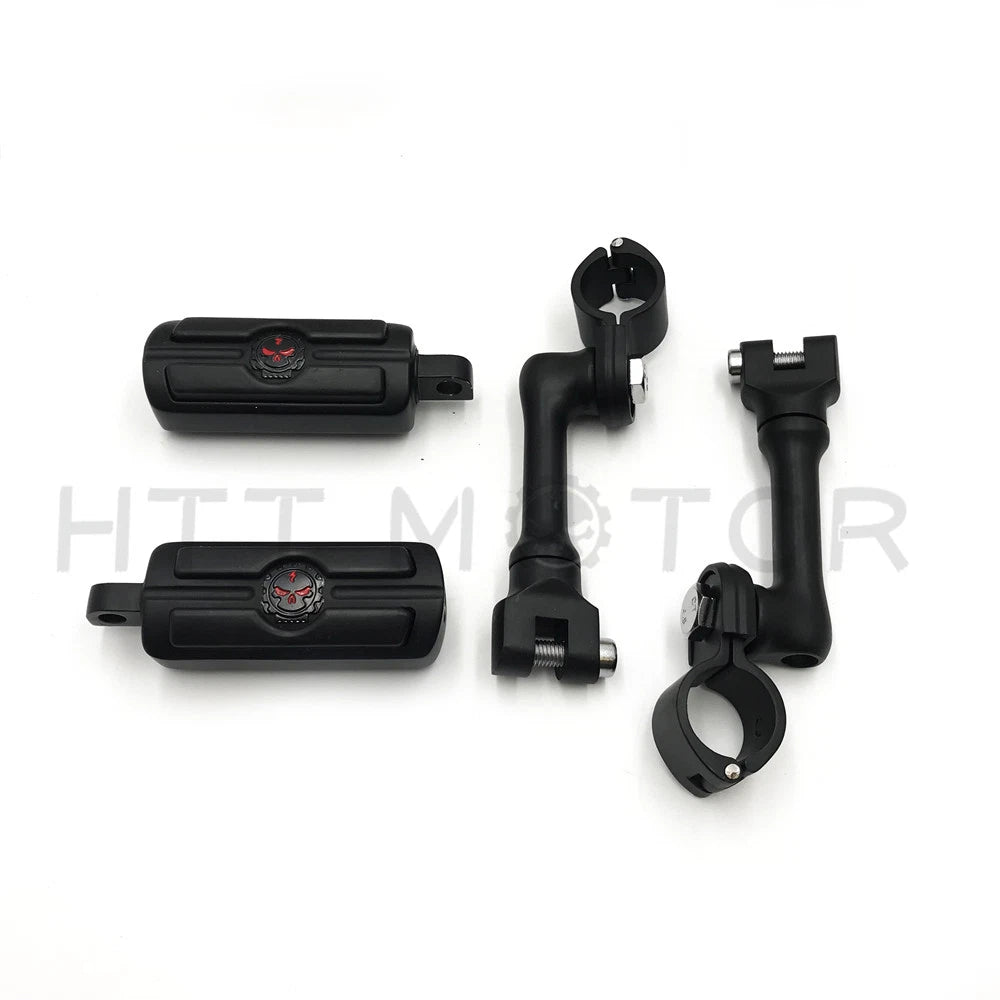 Footpeg Mounting Kit for Gear Skull (1.5", Chrome, Black, Long Angled)
