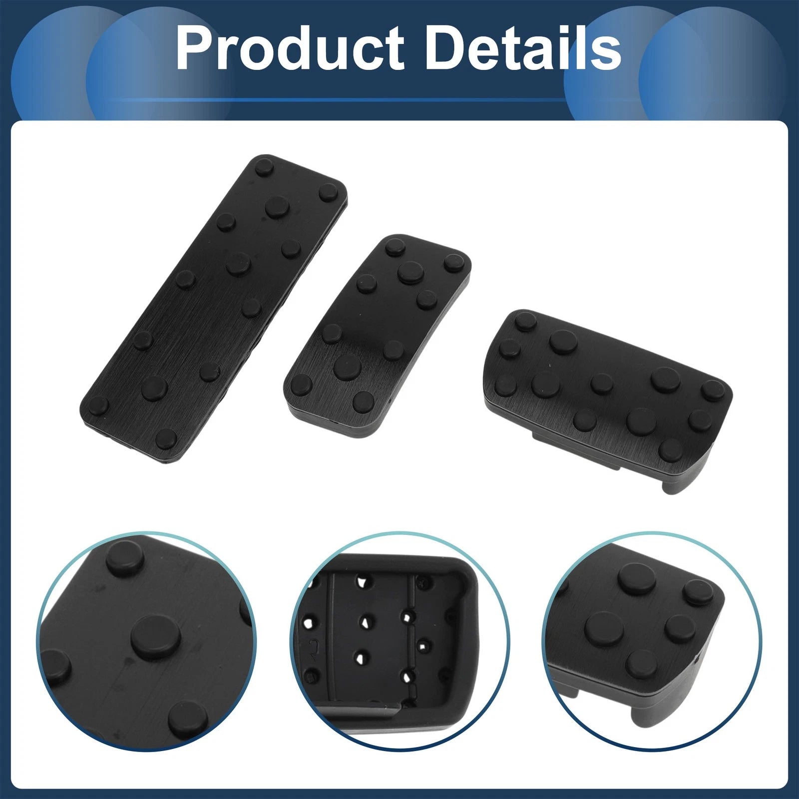 3 Pcs Accelerator Pedal Covers for Subaru Forester (2003–2005) Black