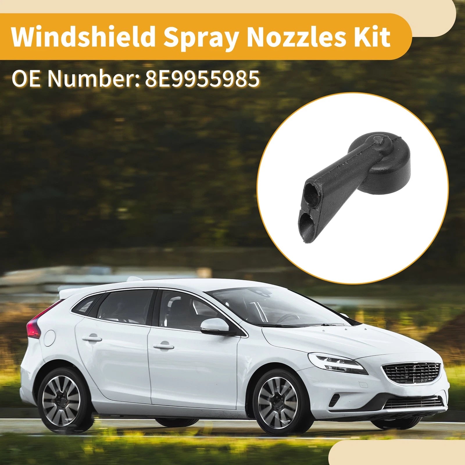 Windshield Washer Nozzle Kit for Audi A1 (2010–2018) No. 8E9955985 T Connector