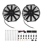 2X Electric Radiator Cooling Fan Assembly 80W 12V Universal
