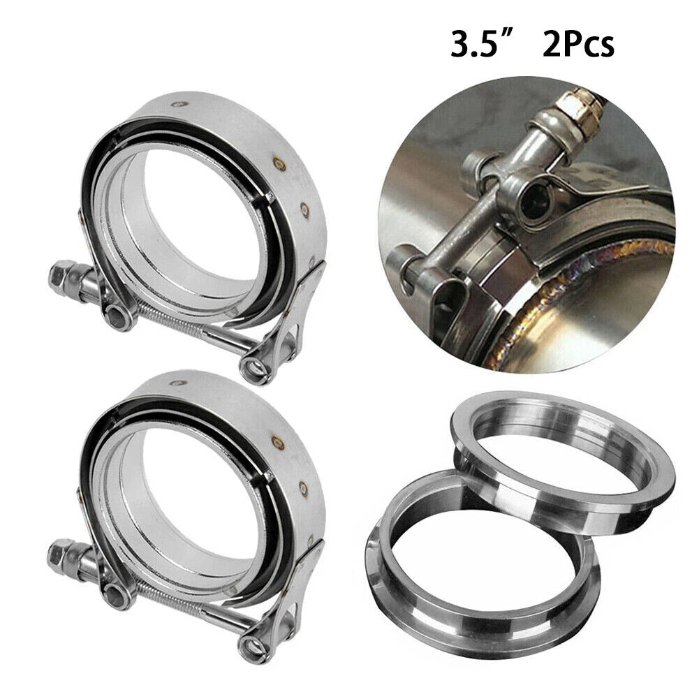 2X 3.5'' Stainless Steel V-Band Clamp Kit for Turbo Exhaust (US)