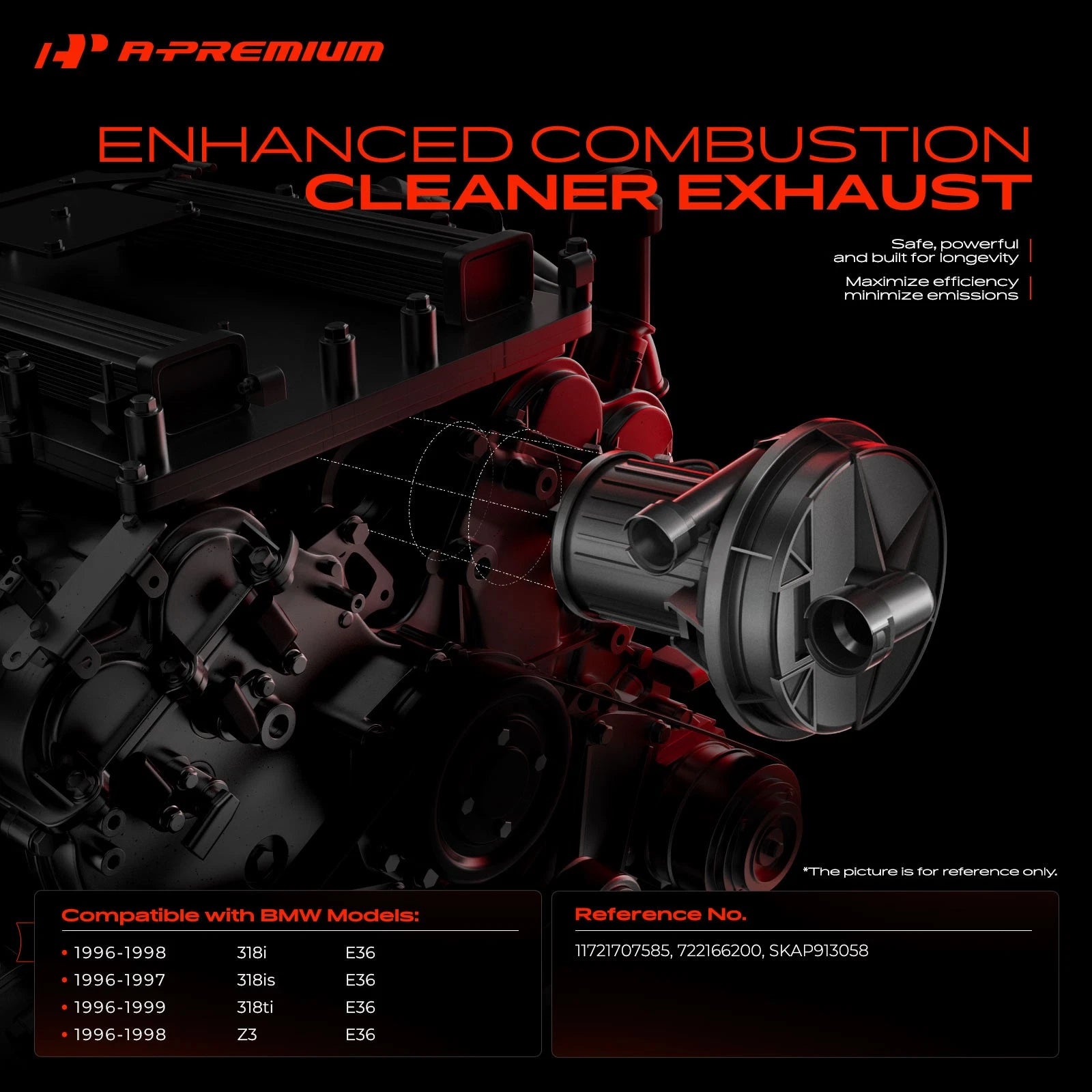 Secondary Air Injection Pump for BMW E36 318i Z3 (1996–1998)