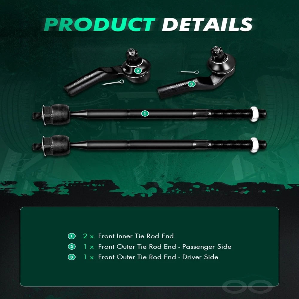 Set of 4 Tie Rod Ends for Mazda 3 & 5 (2004–2014)