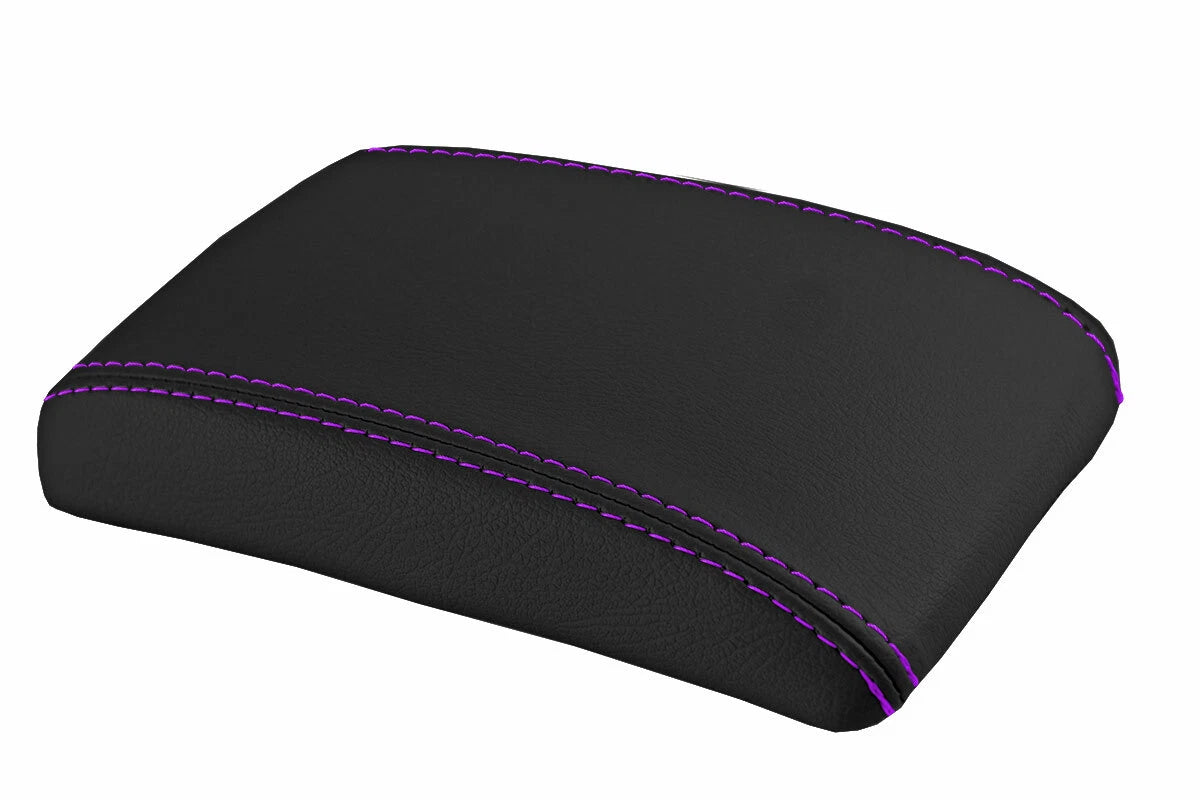 Console Lid Pull Over Cover Leather for Subaru Impreza (2000–2007) Purple Stitch