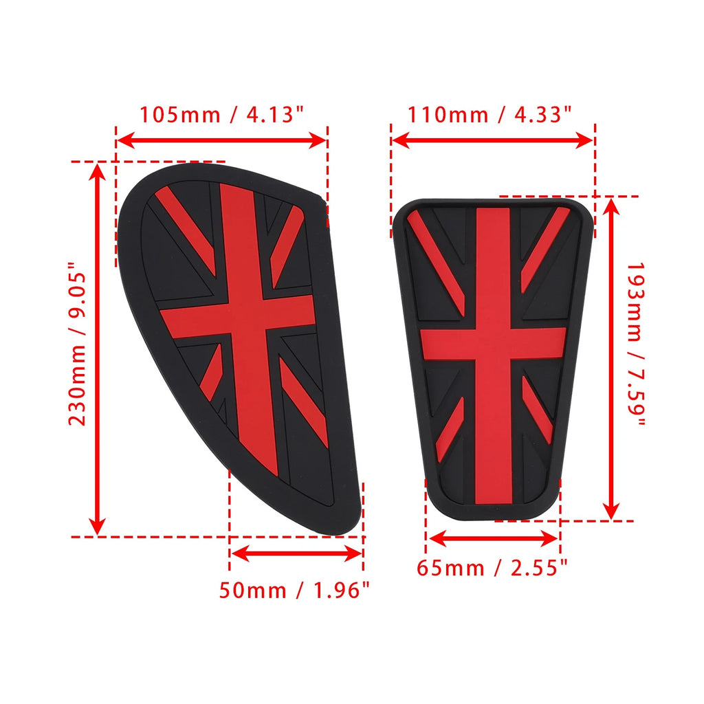 3X Fuel Petrol Tank Custom Knee Pads for Triumph Bonneville Bobber Scrambler (2017–2023)