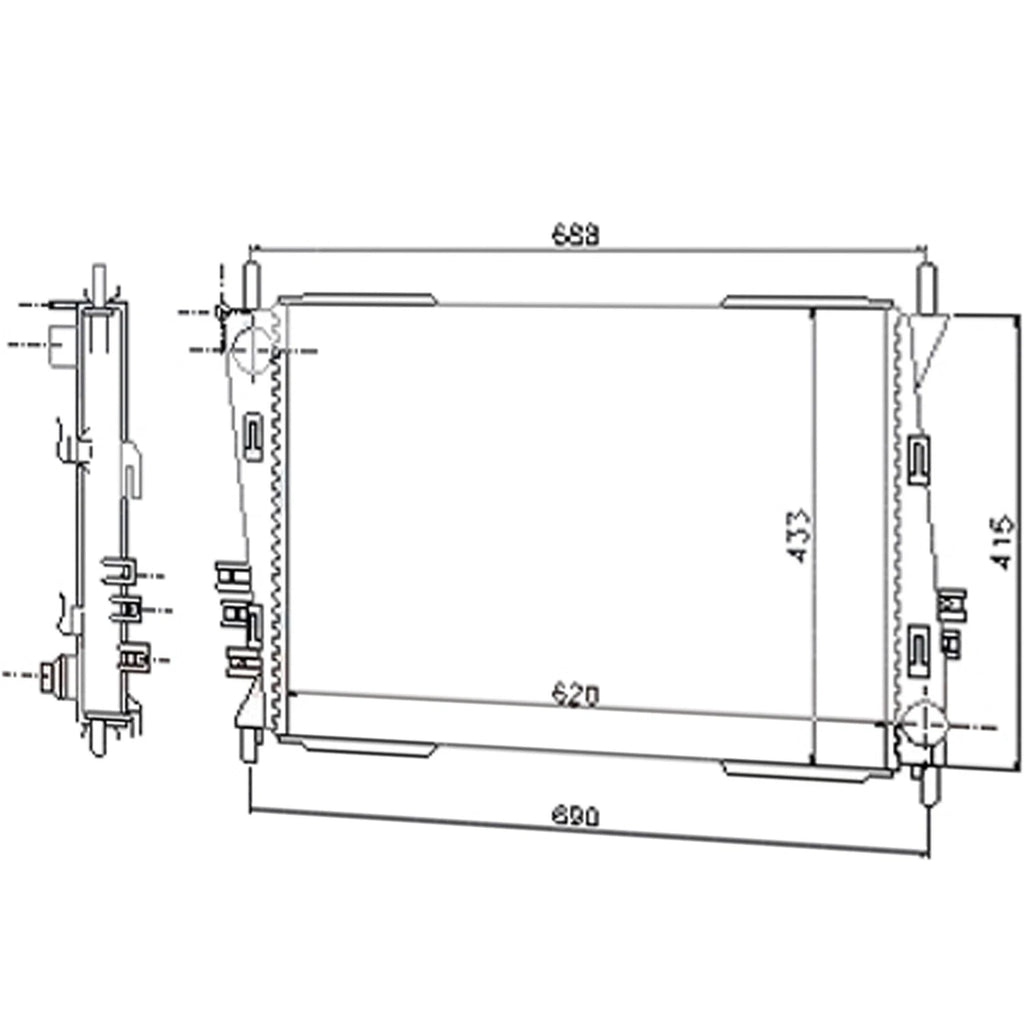 Replacement Plastic Aluminum Radiator for Ford Ranger PX (2011–2018)