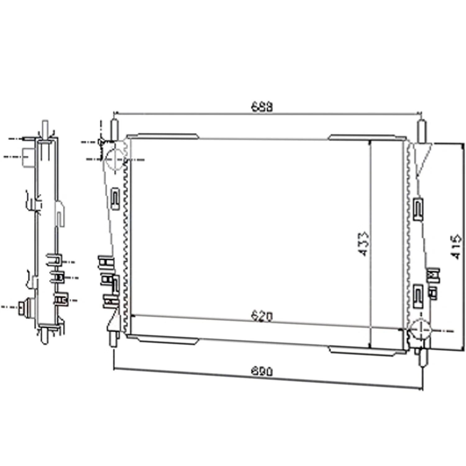 Replacement Plastic Aluminum Radiator for Ford Ranger PX (2011–2018)