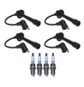 Denso 7mm Wire Set & 4 Iridium Spark Plugs for Mazda Miata (1990–2005)
