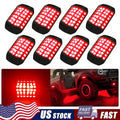 Set of 8 Red LED Rock Lights for Off-Road Vehicles 