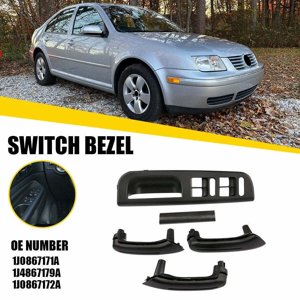 5X Window Switch Panel Bezel Door Handle Trim Set for VW Golf MK4 (1998–2004)