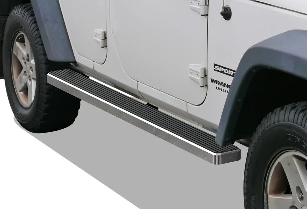 5" Silver Running Boards for Jeep Wrangler JK (2007–2018)