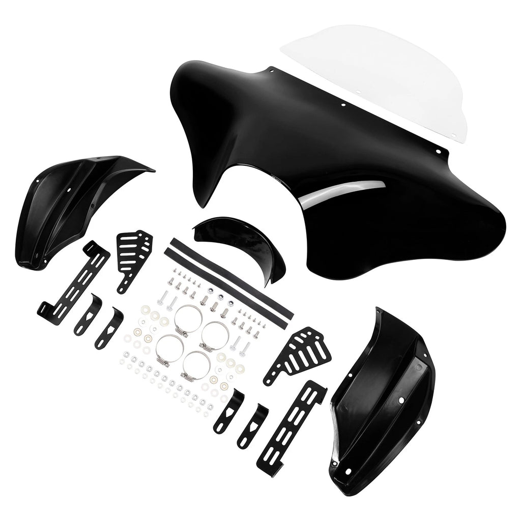 Vivid Black Front Outer Batwing Fairing for Suzuki VL800K1 (2001–2004)