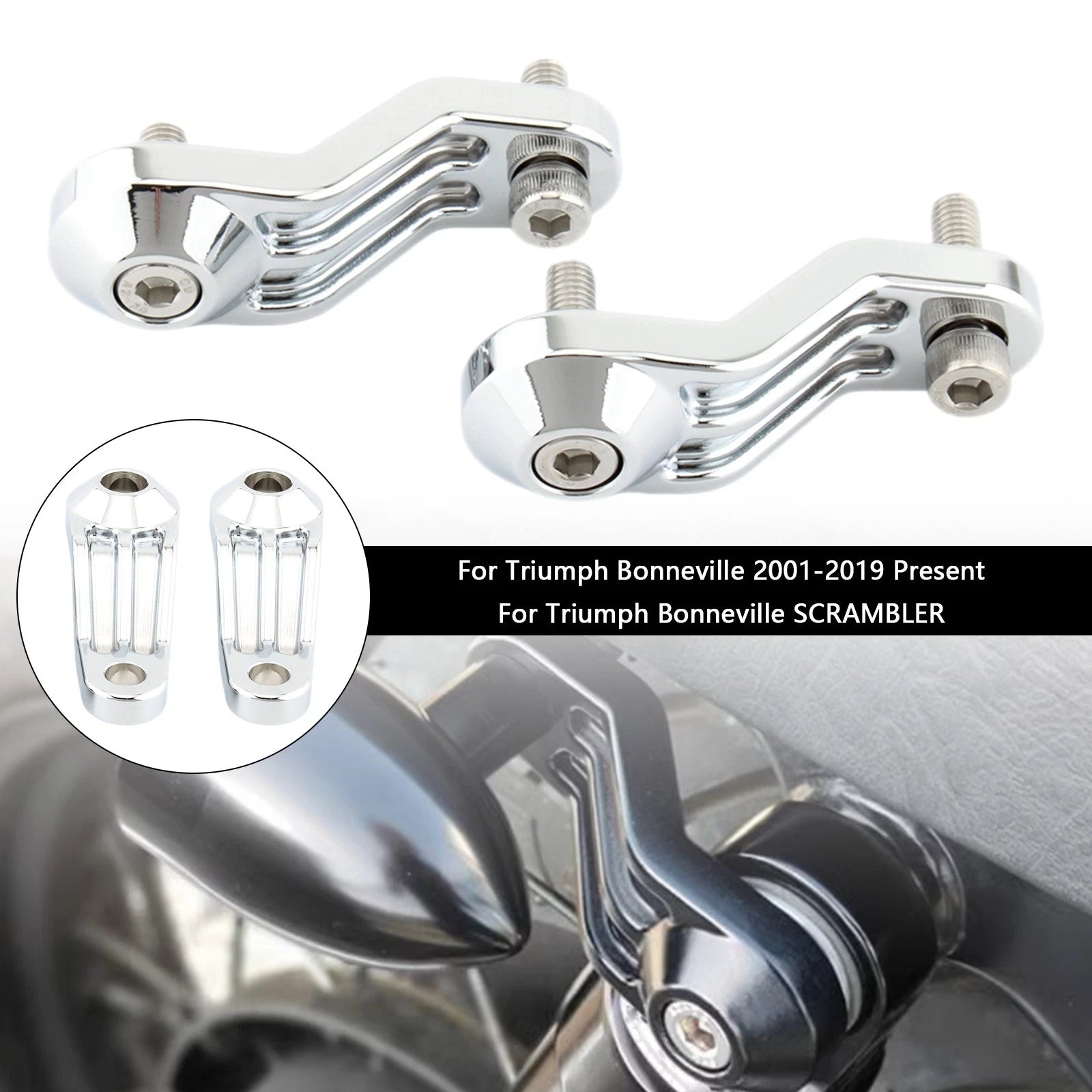 Rear Turn Signal Light Holder Bracket for Bonneville SE T100 T120 (2016–2023) Chrome