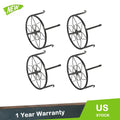 Set of 4 Black Metal Plant Stands for Indoor Outdoor Use